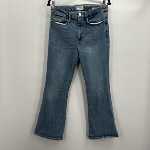 Frame Jeans Womens 2 Blue Le One Crop Mini Boot Bootcut Stretch Denim Organic